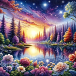 Diamond Painting Set - Fantasy Landschap - 20x20cm Merk: Merkloos