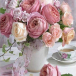 Diamond Painting Set - Pioenrozen - 30x40cm - Kado Tip