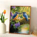 Diamond Painting Set - Vogels op Boomstam - 30 x 40 - Kado Tip