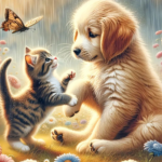 Diamond painting set - Kitten en Puppy - 20x20cm Merk: Merkloos