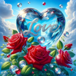 Diamond painting set - Love Hart met Rozen - 30x30cm