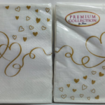 Luxe servetten - Gouden Harten - 33 x 33 cm - Set 2 x 20 stuks - Papieren servetten - Papieren wegwerpservetten - 3-laags