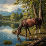 Diamond Painting Set - Drinkend Paard - 20x20cm