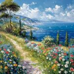 Diamond Painting Set - Wandelpad Langs Zee - 40x40