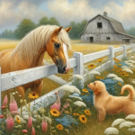Diamond painting - Paarden Achter Hek - 30x30cm
