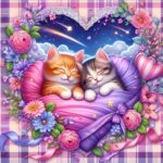 Diamond painting - Poezen Liefde - 30x30cm