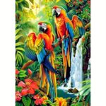Diamond painting set - Papegaaien op Tak - 30x40cm