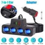 USB Car Adaptor - USB Charger - 120 Watt - 1 x independent Switch - 2 Led display - 3 Main Switch - 4 USB poort A1 A2 A3 A4 type C port - 8 PD Fast Charging Port 36 W Cigarette aan sluiting - 10 - Power 12 en 24 Volt voor vele aansluitingen